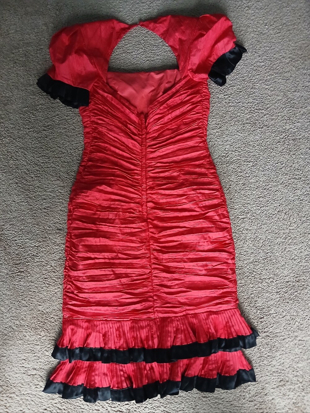 Vintage 80s Satin Ruched Red Dress BB Collections by Barbara Barbara